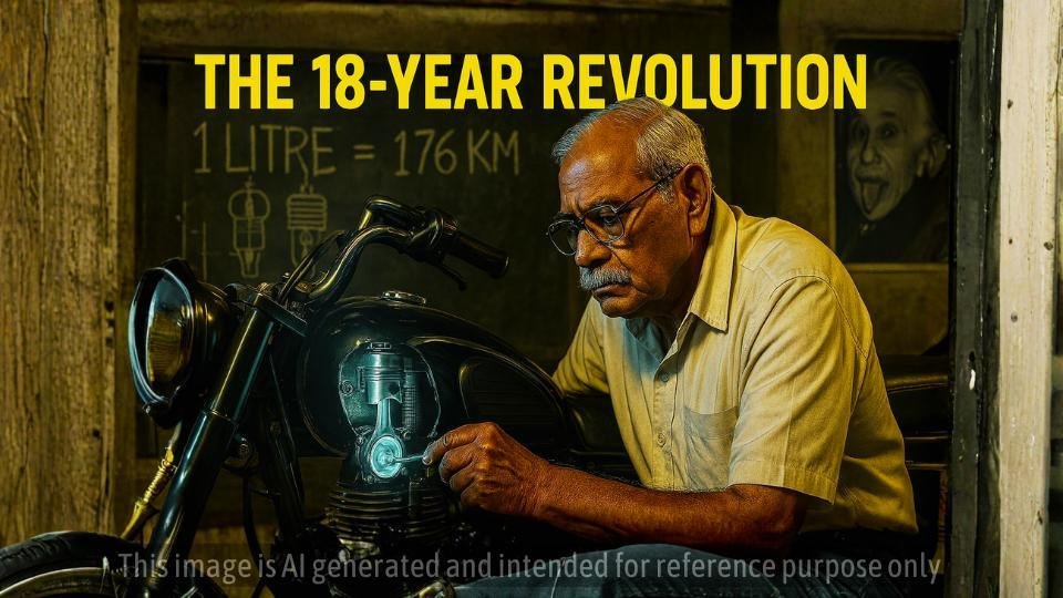 The Man Who Redefined Mileage: Prayagraj Inventor Builds a Bike That Gives 176 KMPL!